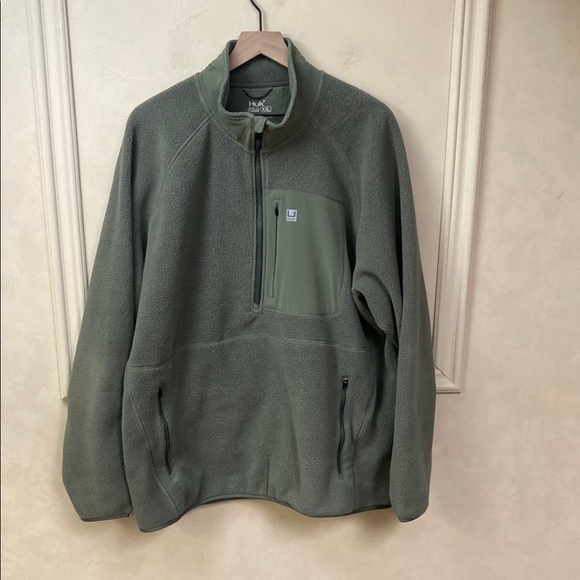 HUK Men's Waypoint Fleece 1/2 Zip | Performance Recycled Poly Pullover XXL FIRM - Picture 1 of 5
